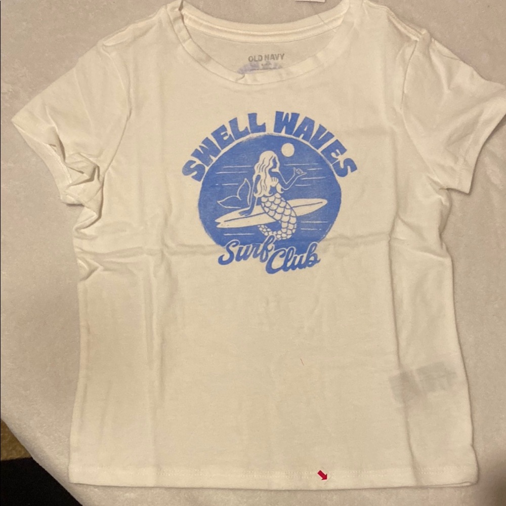 Old Navy White Tee with Blue Graphic